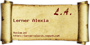 Lerner Alexia névjegykártya